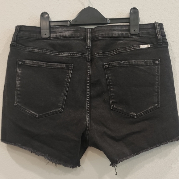 KanCan Black High-Waisted Jean Shorts with Frayed Hem - Picture 7 of 9